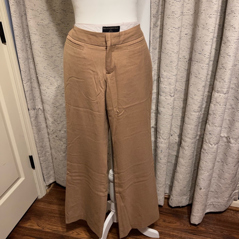 Classic wide leg beige trouser